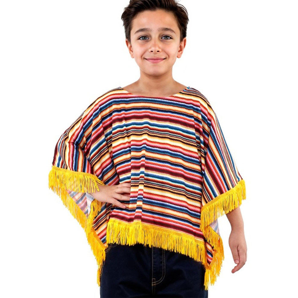 Poncho Mexicain à Rayures enfant