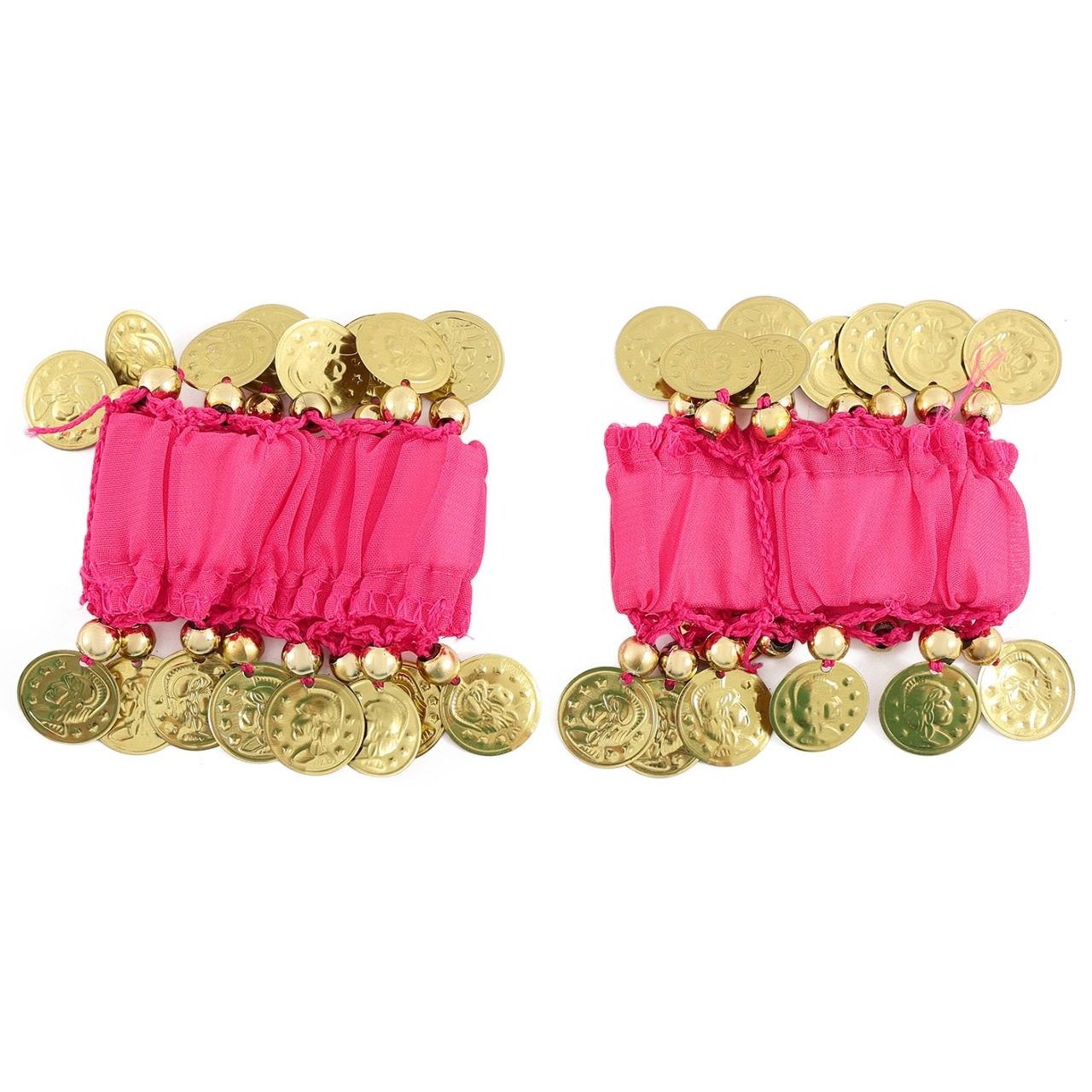 Bracelets de gitane fuchsia avec pièces