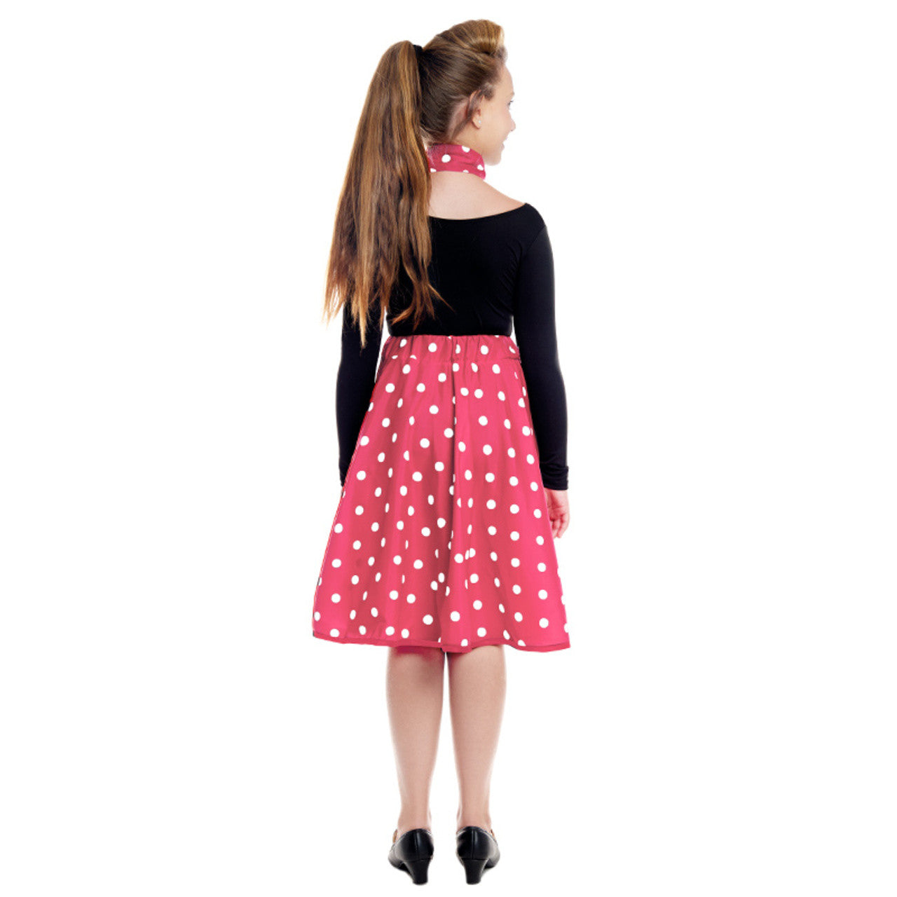 Ensemble Années 50 à Pois Fuchsia pour fille