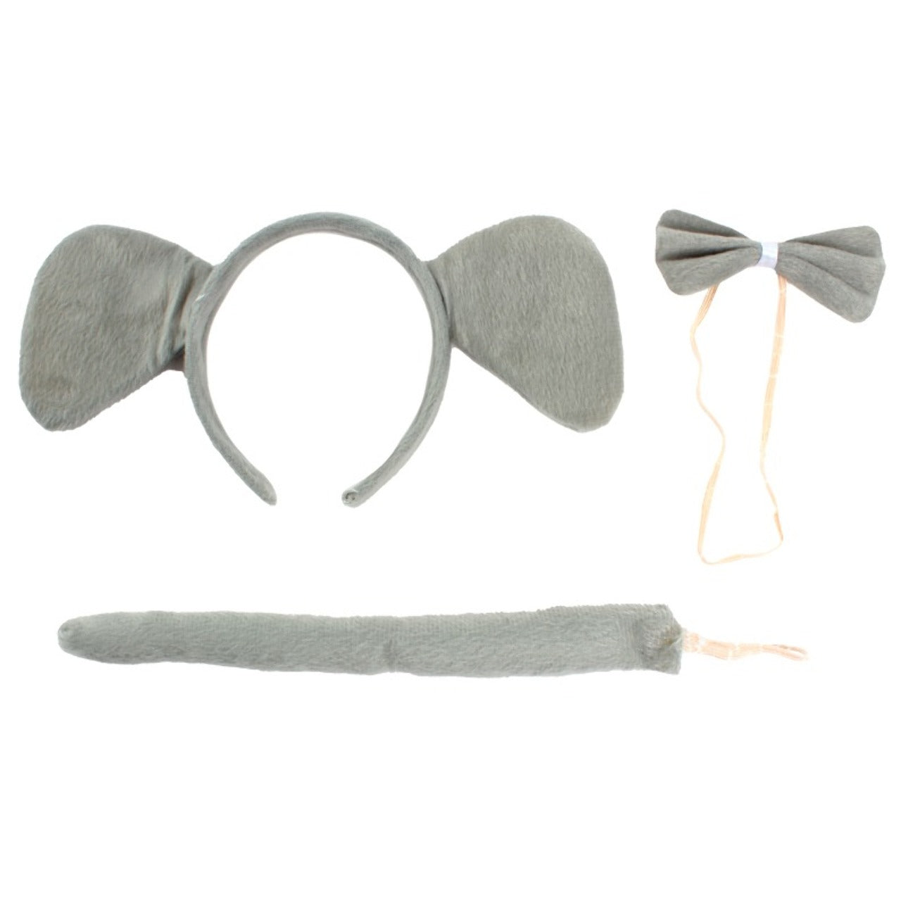 Set éléphant gris avec nœud papillon