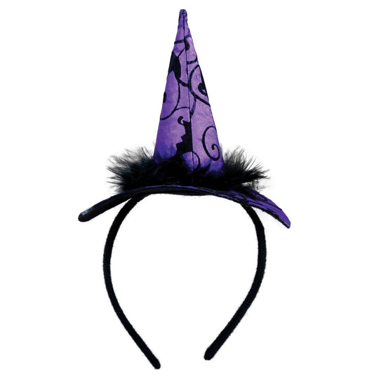 Serre-tête Mini Chapeau Chic de Sorcière Violette