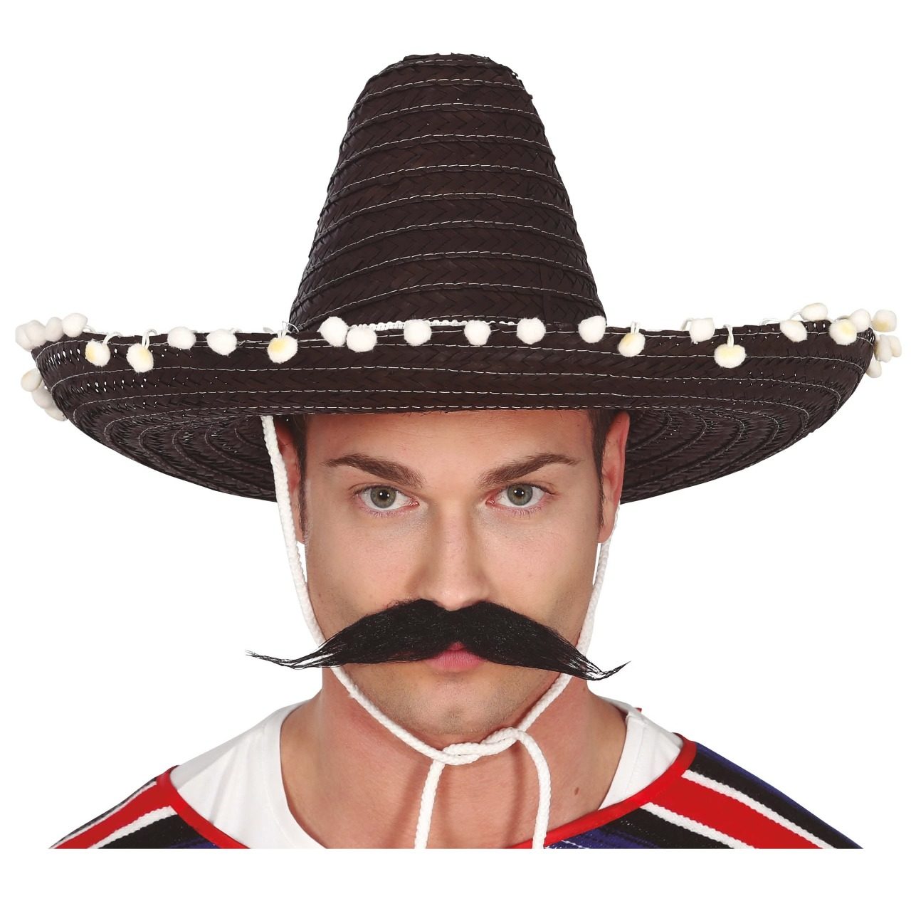Chapeau Mexicain Fuchsia Pompons