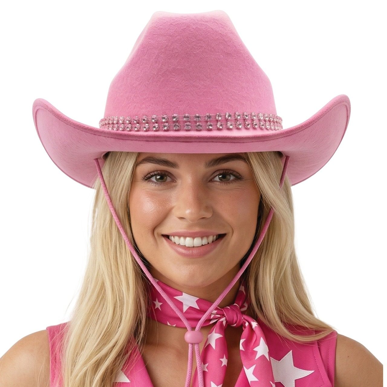 Chapeau Cow-Boy Rose Strass