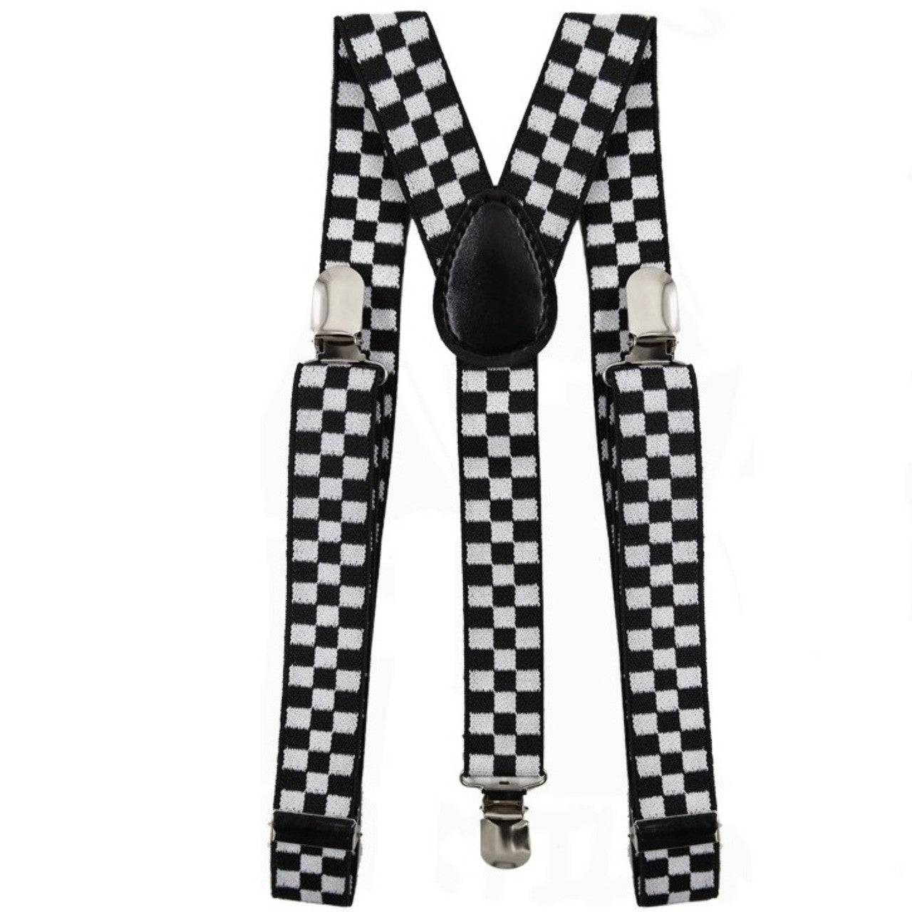 Bretelles à Carreaux Noirs et Blancs
