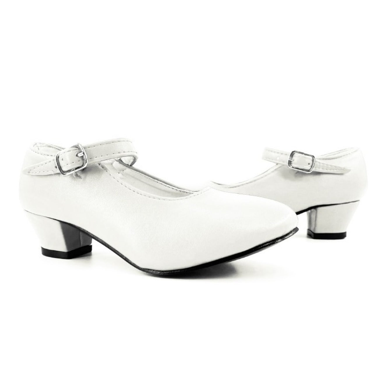 Chaussures de Flamenco Blanches Lisse pour enfants