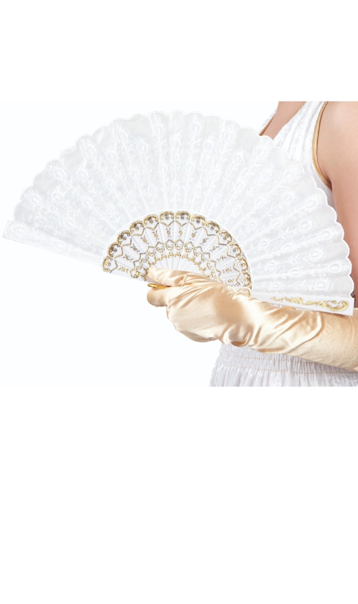 Éventail Blanc Brodé