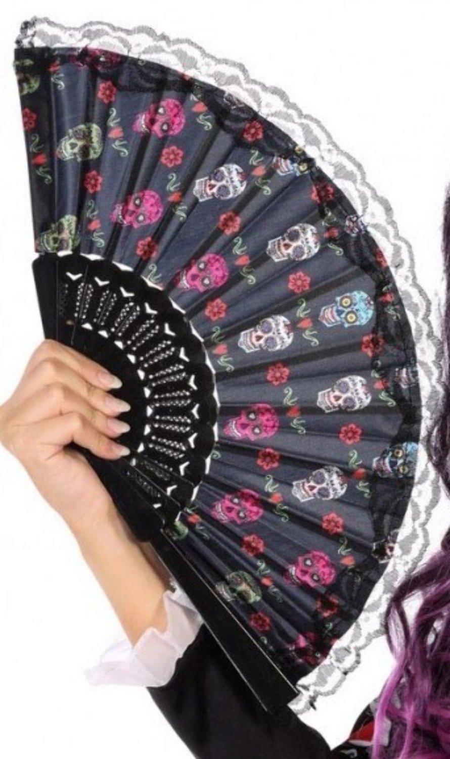 Éventail Dia de Los Muertos