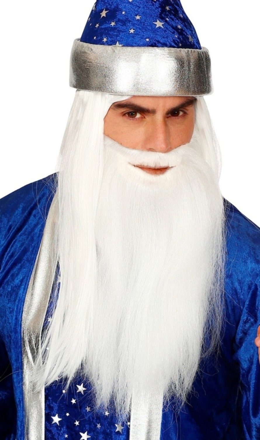 Barbe Blanche Longue avec Moustache