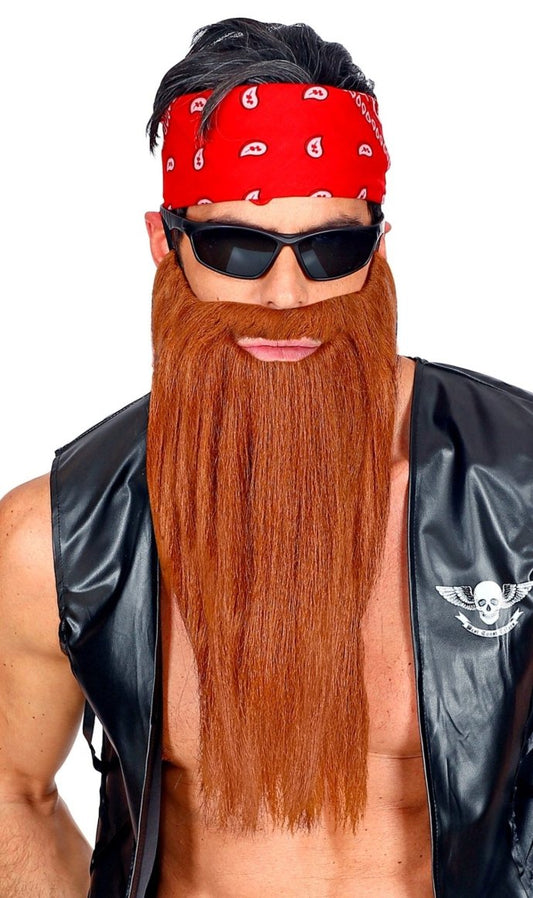 Barbe Châtain Longue avec Moustache