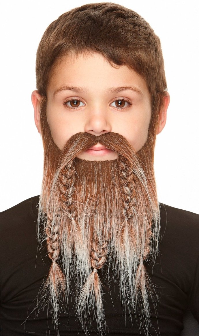 Moustache et Barbe Chatain Professionnel pour enfant
