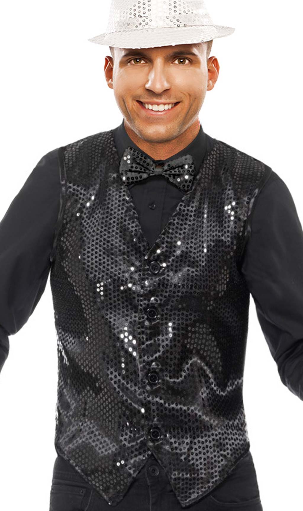 Gilet à Paillettes Noir