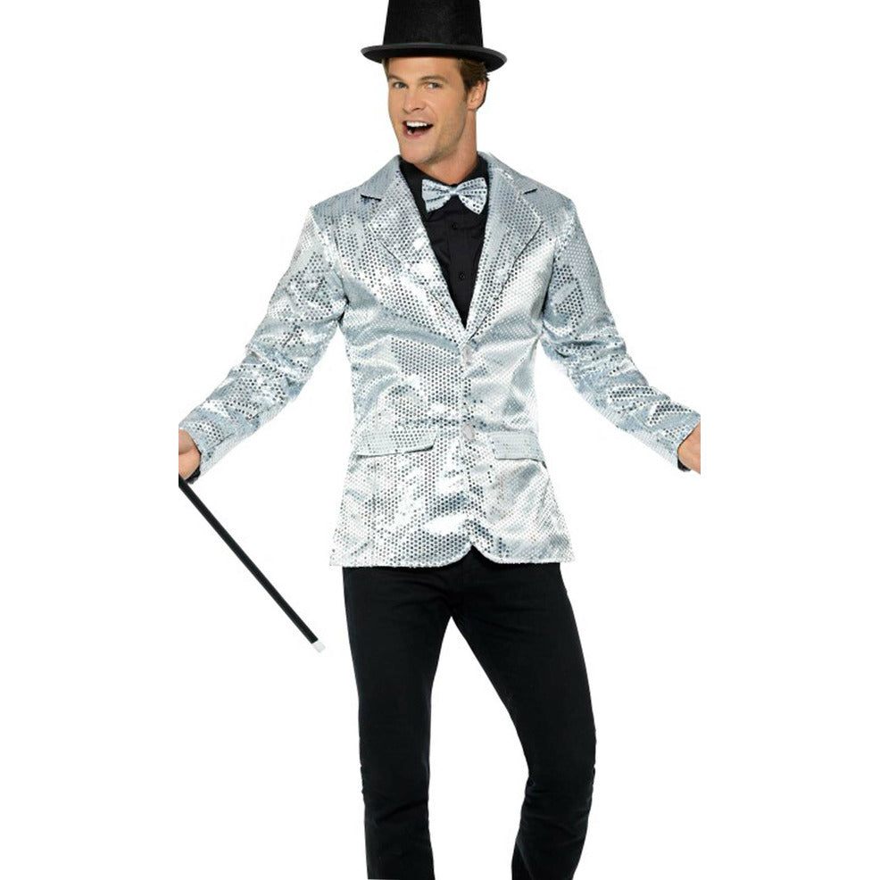 Chaqueta Lentejuelas Plateada para hombre | Don Disfraz