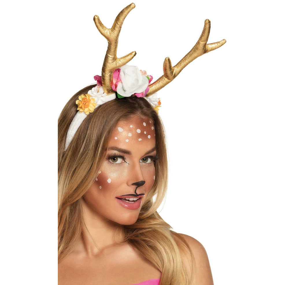 Diadema de Reno con Flores | Don Disfraz