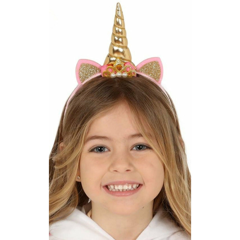 Diadema de Unicornio Dorada infantil | Don Disfraz