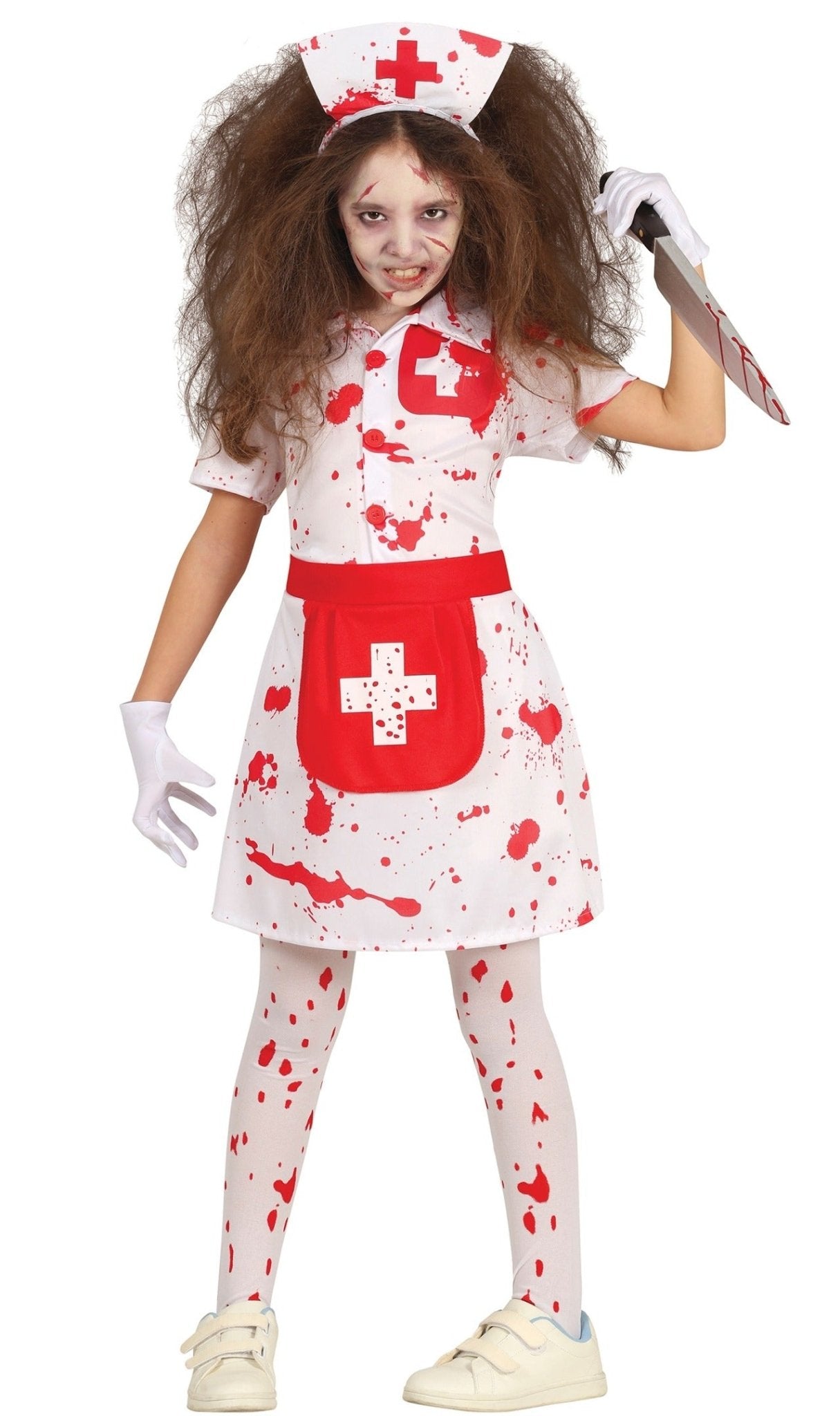 Costume d'infirmière, femmes, robe blanche avec chapeau, très grand