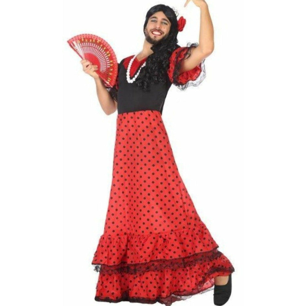 Disfraz de Flamenca Rojo para hombre | Don Disfraz