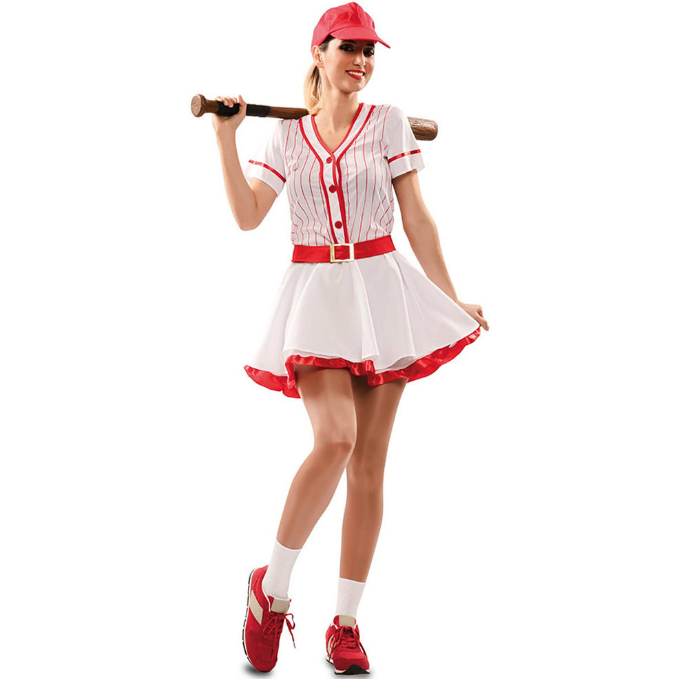 Disfraz de Jugadora de Béisbol Rayas para mujer | Don Disfraz