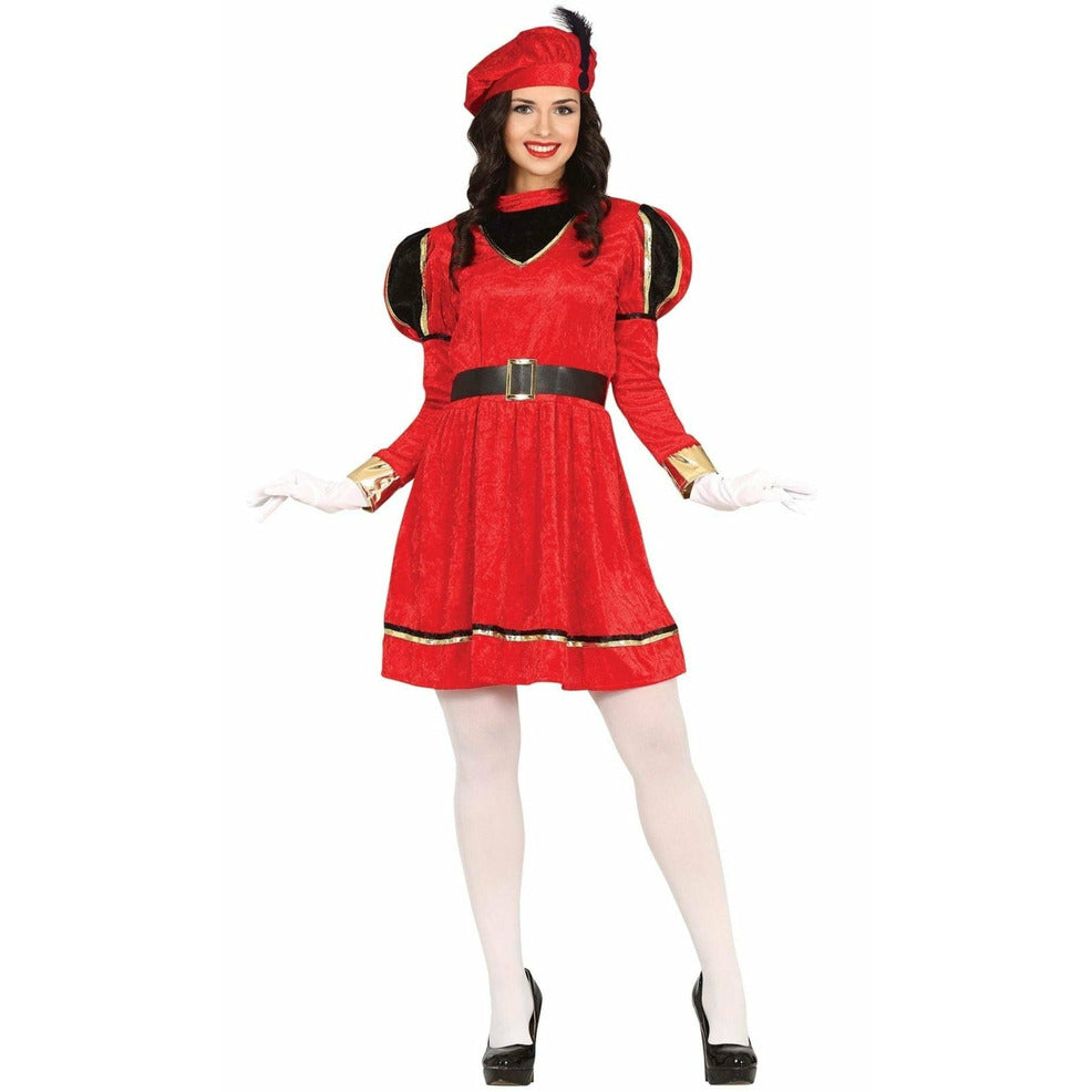 Disfraz de Paje Real Navideño Rojo para mujer | Don Disfraz