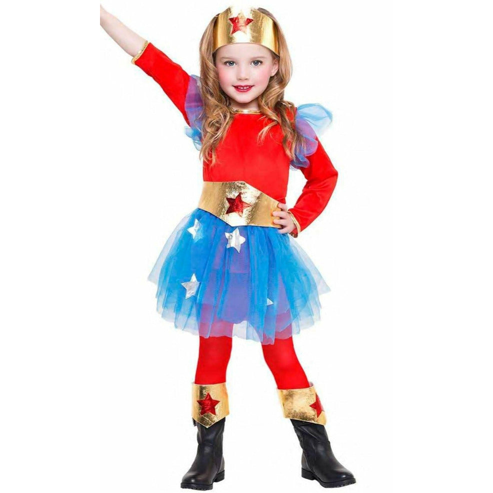 Disfraz de Superheroína Wonder para niña | Don Disfraz
