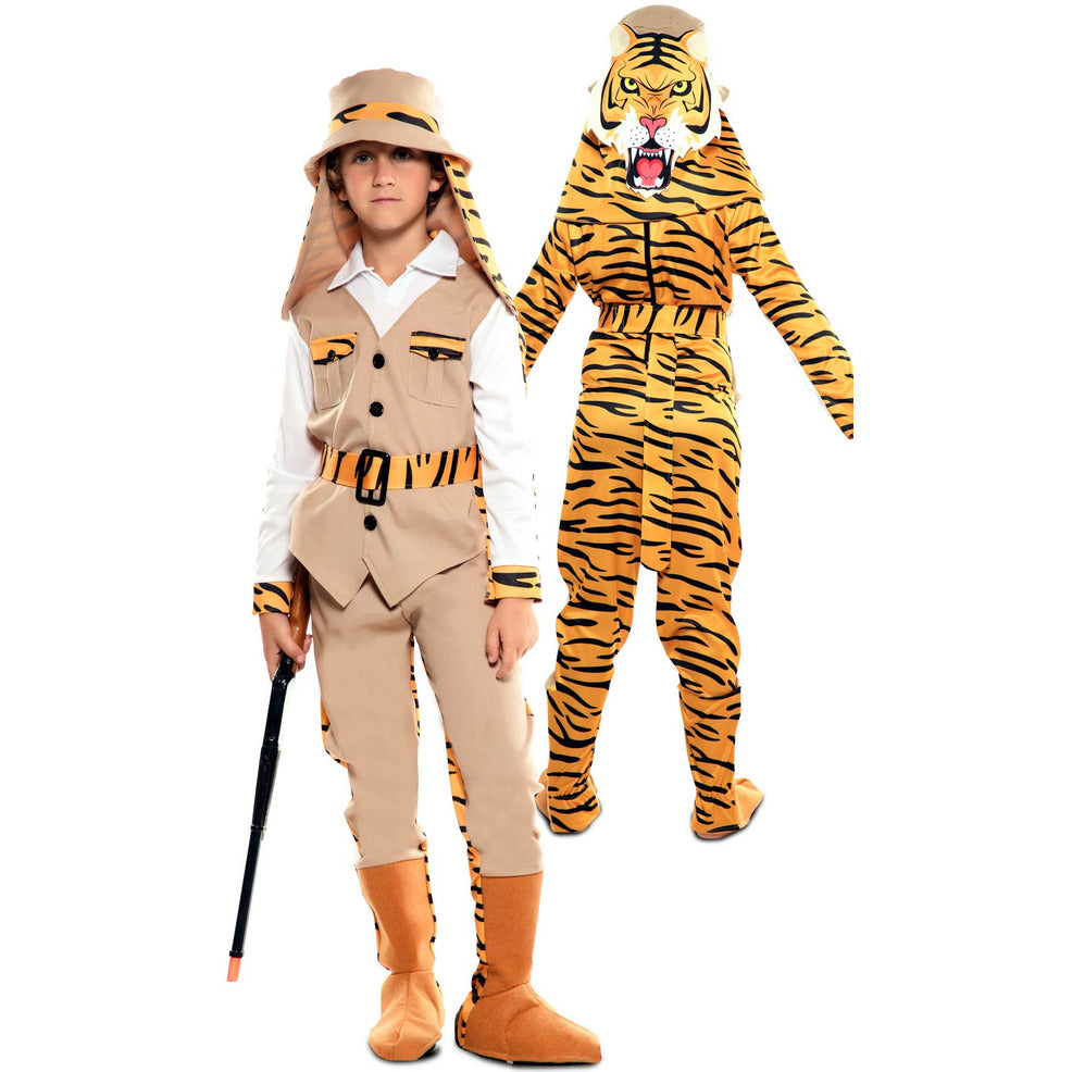 Disfraz Doble de Explorador y Tigre infantil | Don Disfraz