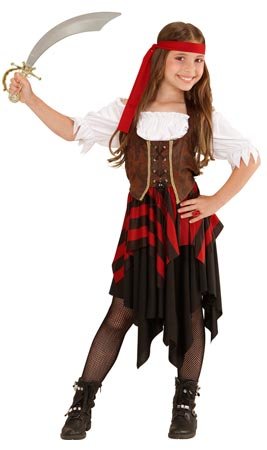 Costume de princesse rouge 4 pièces pour fille • Petites Pirates