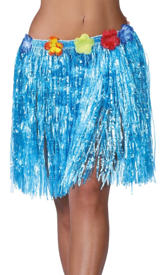 Jupe hawaïenne Fleurs Bleues
