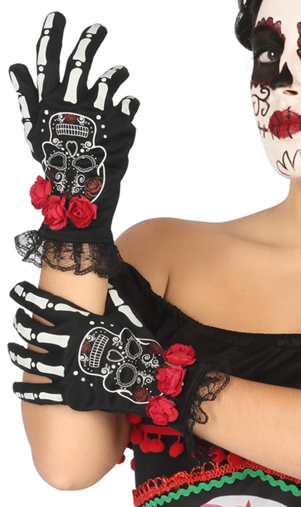Gants Catrina Squelette