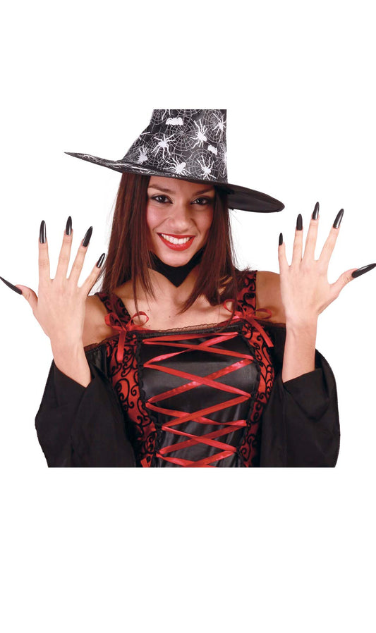 Kit de 12 Ongles Noires Longues