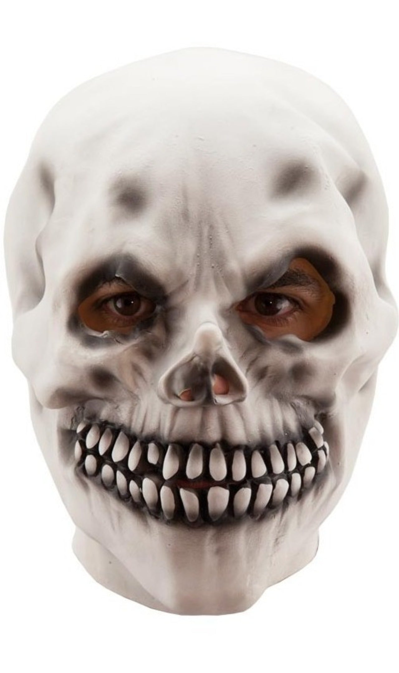 Masque tête de mort blanche en latex pour déguisement