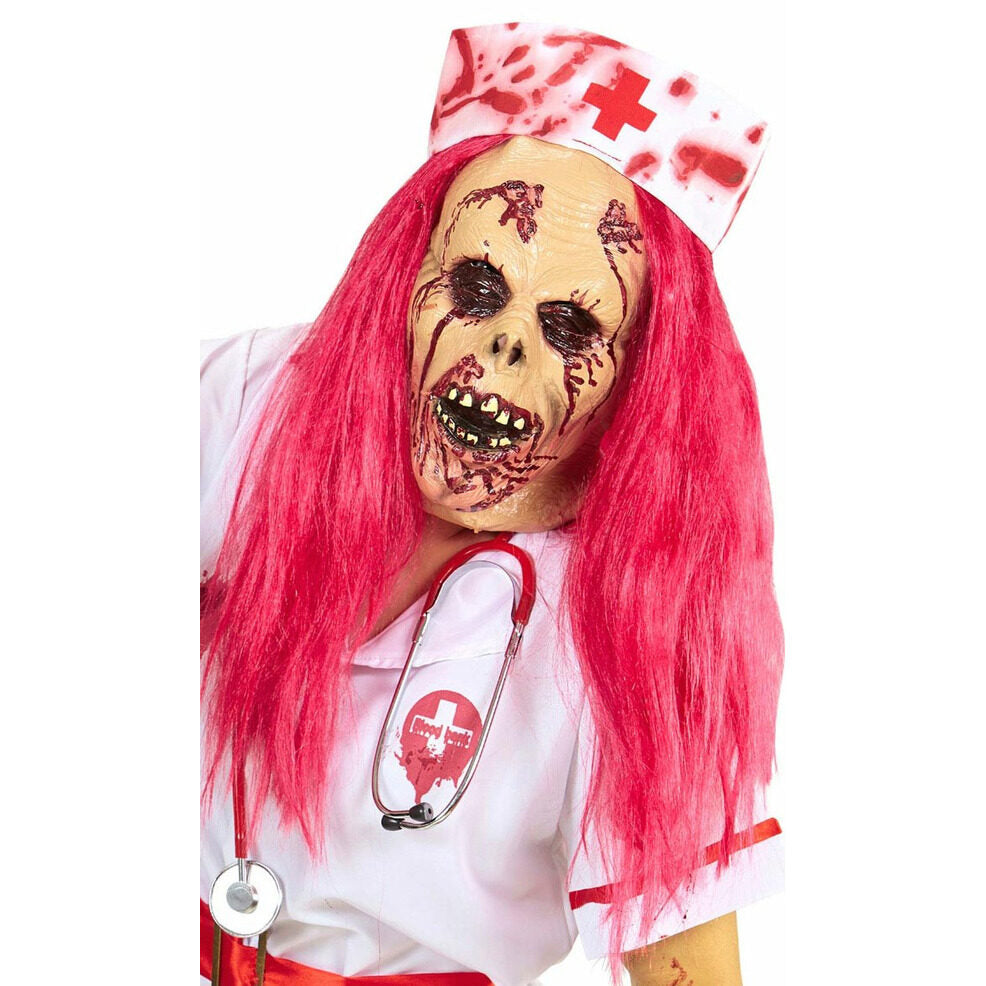 Máscara de látex Enfermera Zombie | Don Disfraz