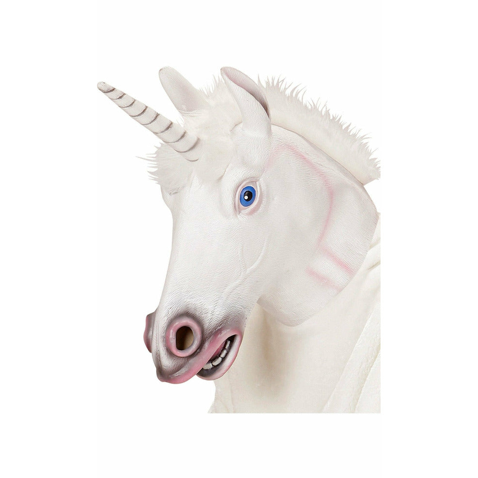 Máscara de látex Unicornio Blanco | Don Disfraz
