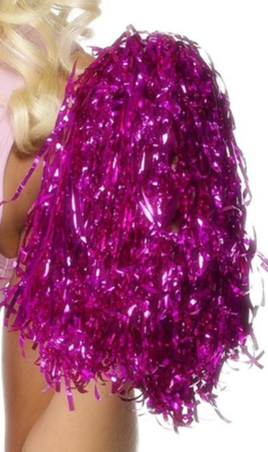 Pack 2 Pompons Métallisés Fuchsia