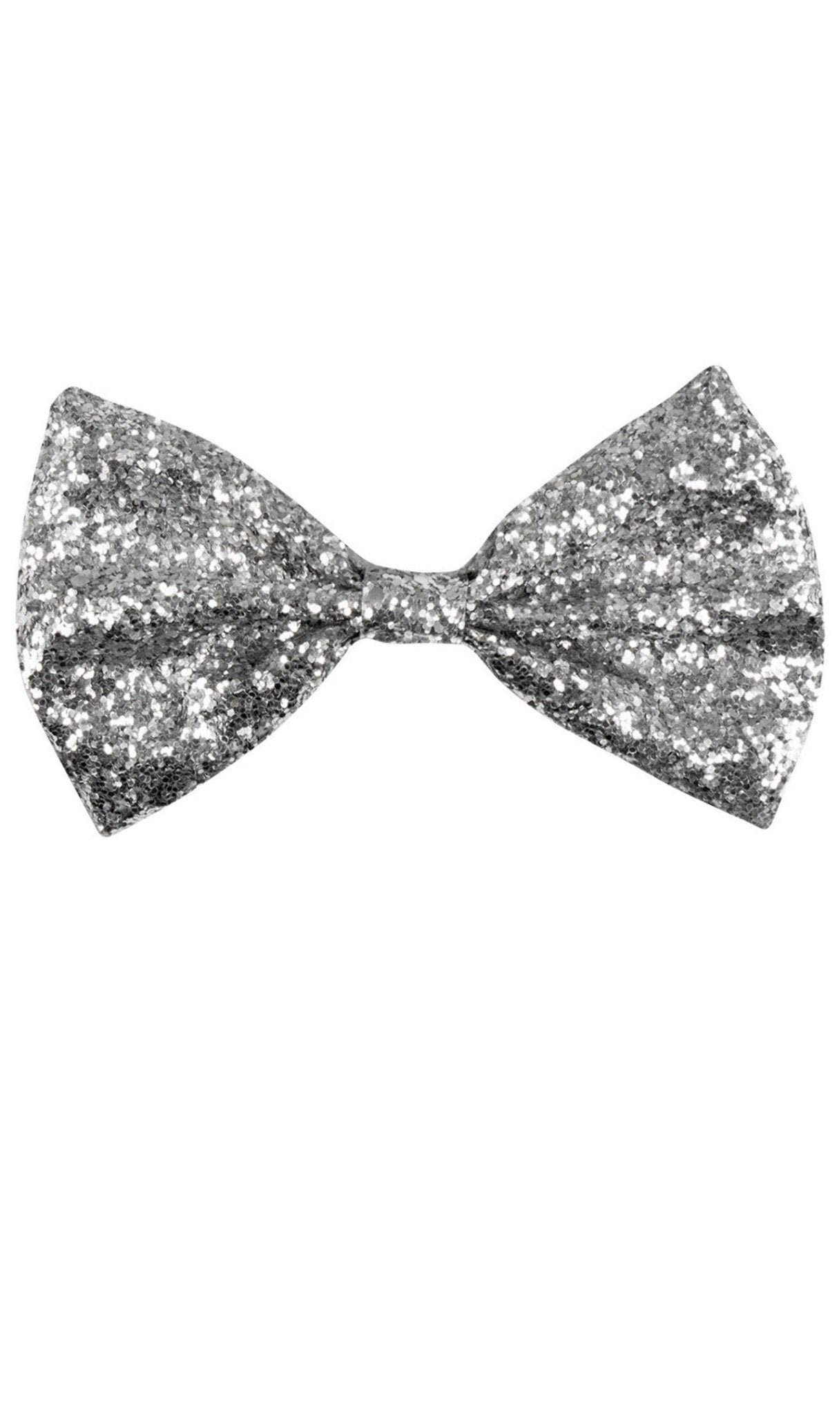 Noeud Papillon Argenté à Paillettes