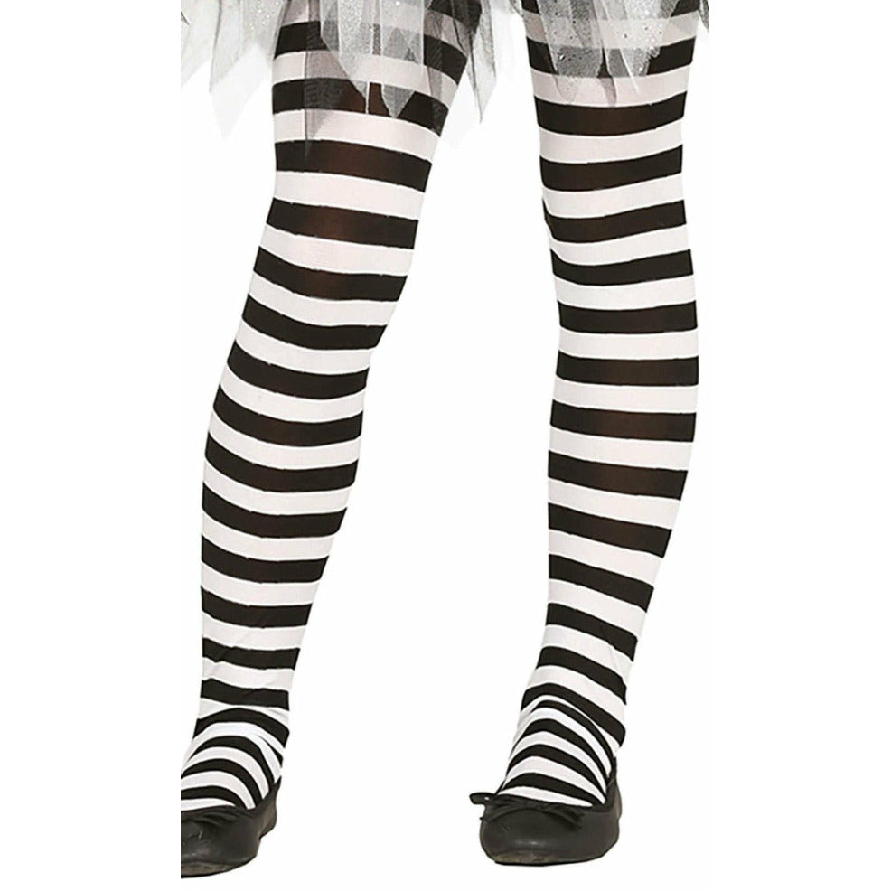 Panty Rayas Blancas y Negras Basic infantil | Don Disfraz
