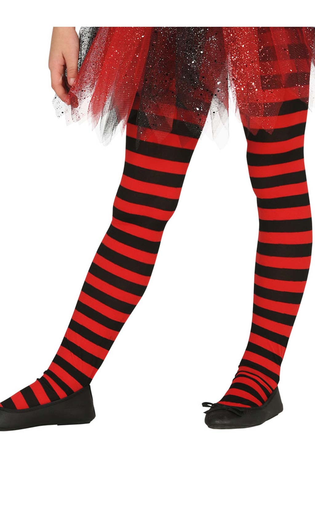 Collants Rayés Noirs Rouges enfant