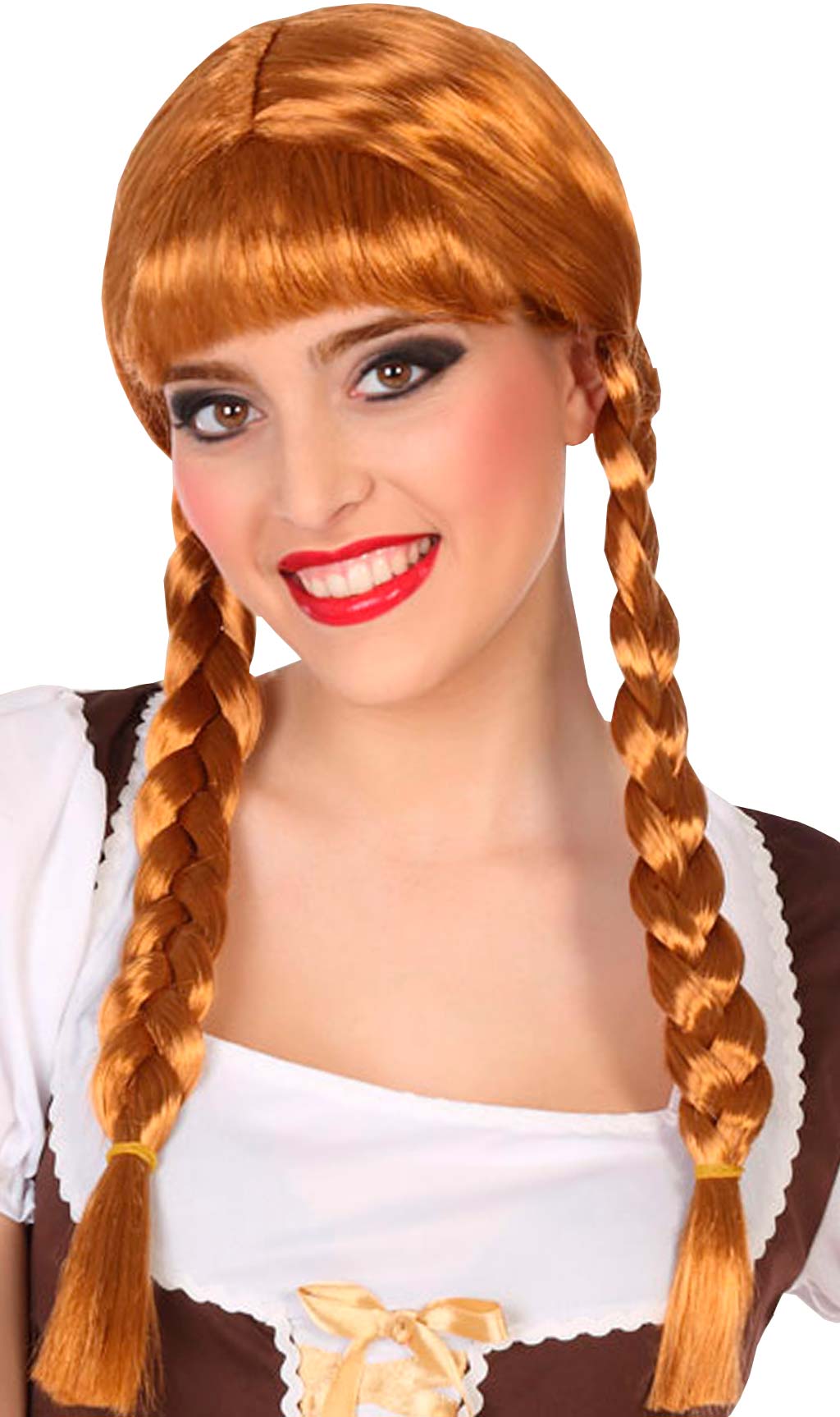 Perruque Châtain avec Frange et Tresses