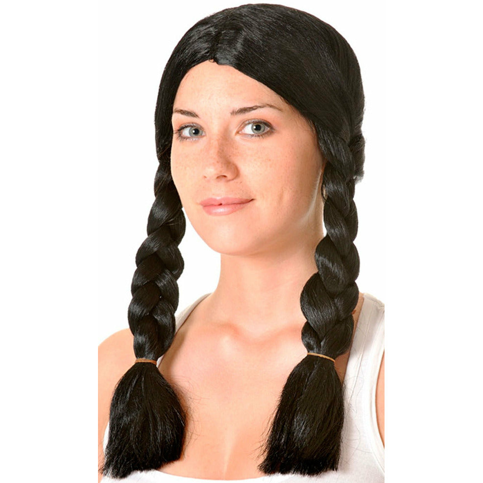 Peluca de Trenzas Negra Eco | Don Disfraz