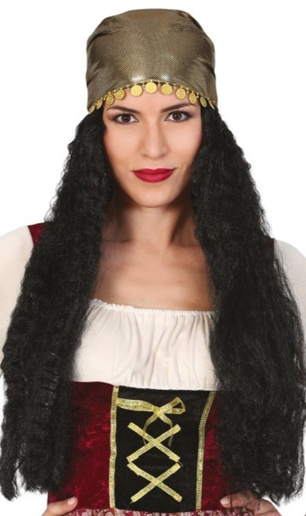 Perruque Gitane avec Bandana à Pièces