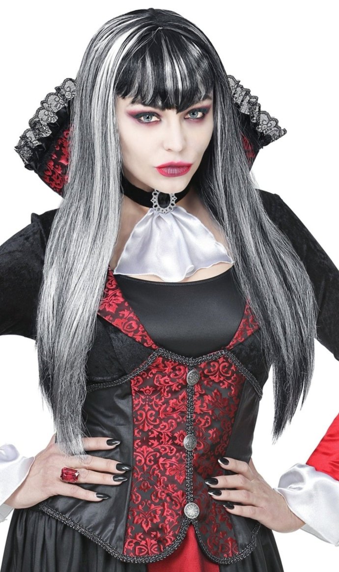 Perruque Grise avec Frange