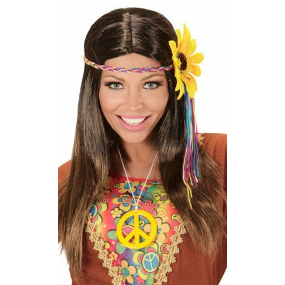 Peluca Hippie Guirnalda Girasol | Don Disfraz