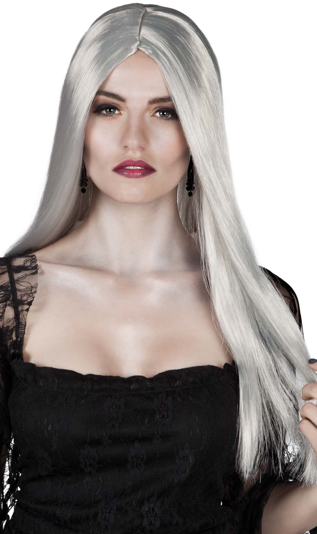 Perruque Longue Grise