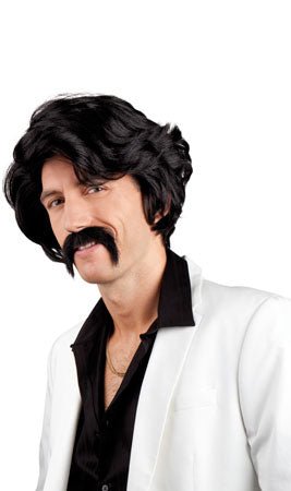 Perruque et Moustache Drageur Noire