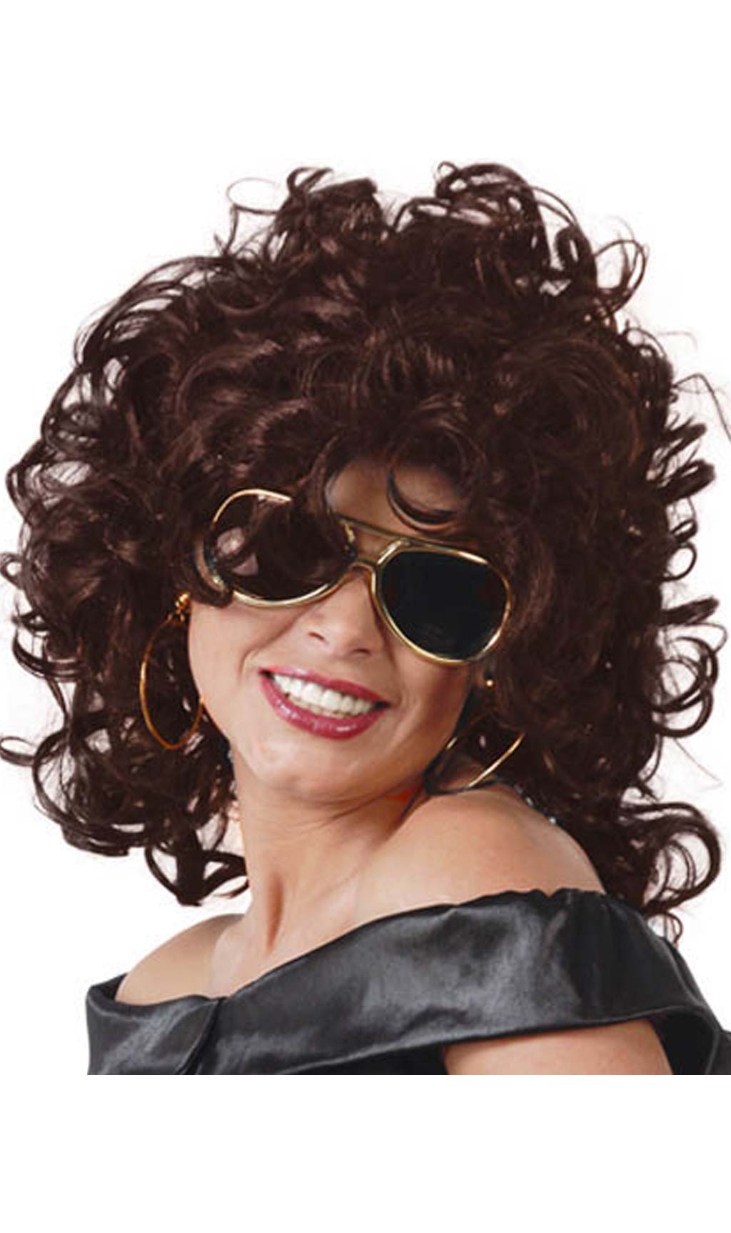 Perruque Châtain Frisée