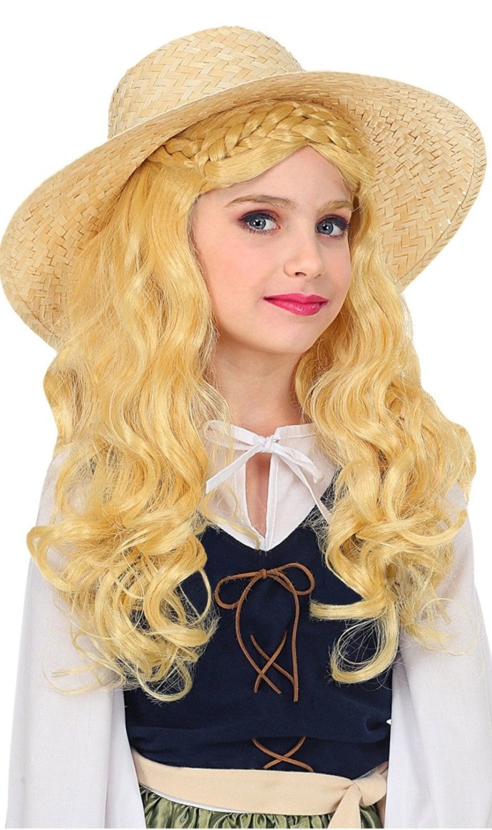 Perruque Blonde Médiévale pour enfant