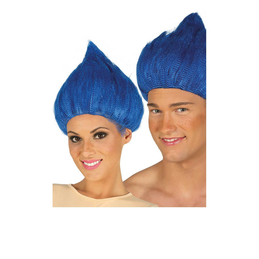 Peluca Troll Puntiaguda Azul | Don Disfraz