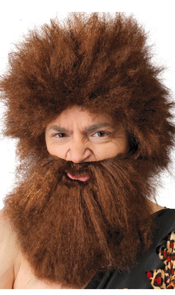 Perruque et Barbe Homme Préhistorique Sauvage