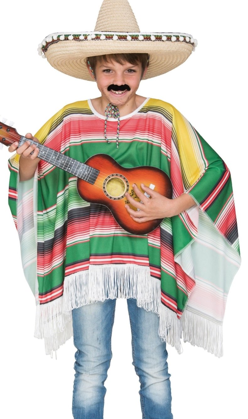 Poncho Mexicain Couleurs pour enfant