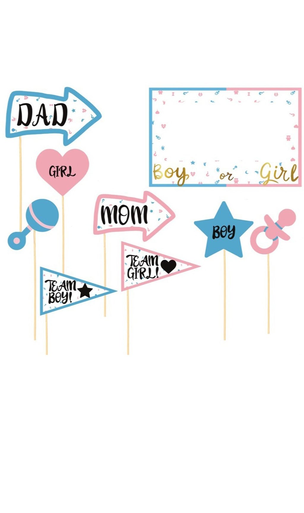 Kit pour Photocall de Gender Reveal bébé