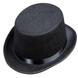 Chapeau Haut-de-Forme Noir en Feutre pour Enfant