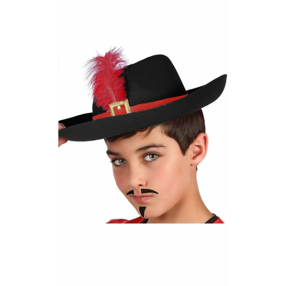 Sombrero de Mosquetero Pluma infantil | Don Disfraz